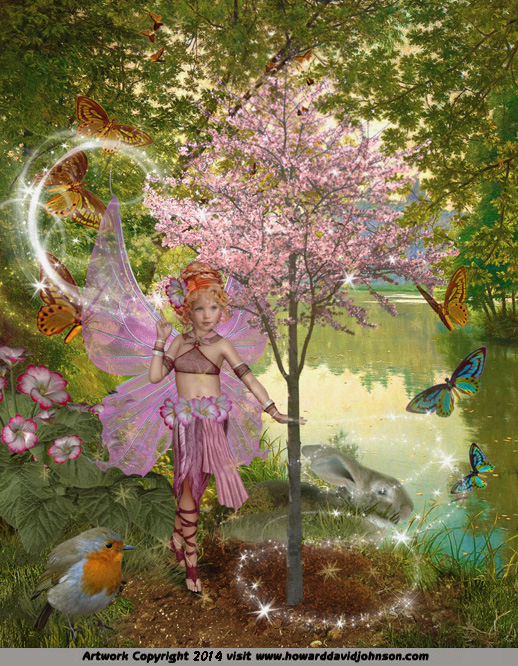 the fairy of spring flower fairt painting 